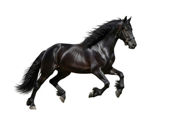 Fototapeta premium Majestic transparent horse running with flowing mane and tail