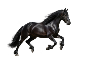 Majestic transparent horse running with flowing mane and tail