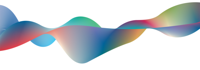 Colorful abstract wave pattern against a dark solid black background