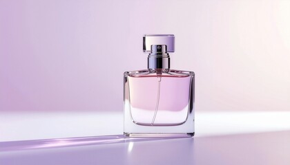 Luxury Perfume Bottle Mockup &ndash; Transparent Glass, Gradient Background, High Resolution
