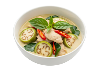 Authentic Thai Green Curry with Chicken and Eggplant