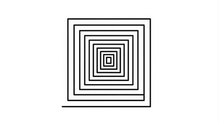 Concentric Square Spiral Pattern Abstract Geometric Design.