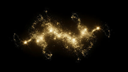 Stellar Energy Waves in Space, Abstract Art, Dark Background, Digital Illustration