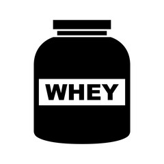 Obraz premium Whey protein bottle silhouette icon. Vector.