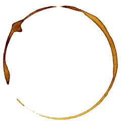 coffee stain 2. Coffee Cup carved on a white background It is a vintage coffee mark that is isolated on a white background.