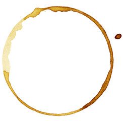 coffee stain 10.  It's a smudge image of a round coffee cup on a white background.