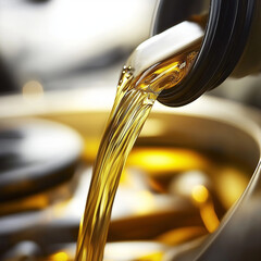 oil pouring into a glass