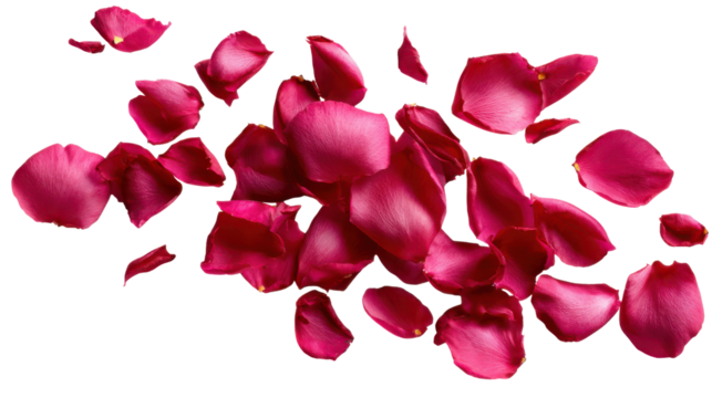 Pink Rose Petals Scattered On Black Background flower, Isolated, Png Transparent Background - Powered by Adobe