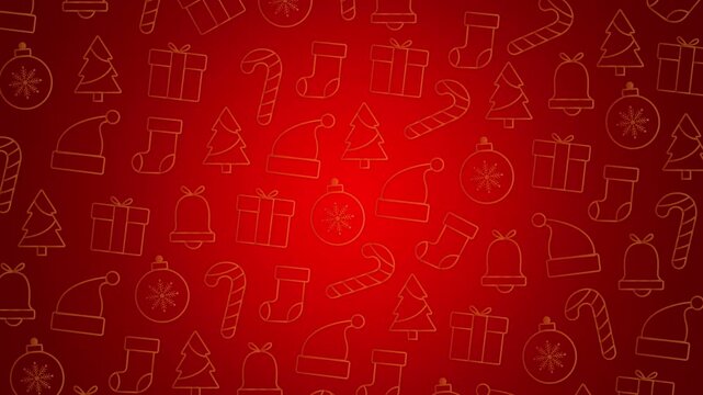 Red christmas ornament pattern background animation video