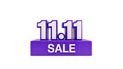 11.11 Sale Promotion on Purple Block - Isolated