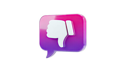 Fototapeta premium 3D Thumbs Down Icon in Speech Bubble