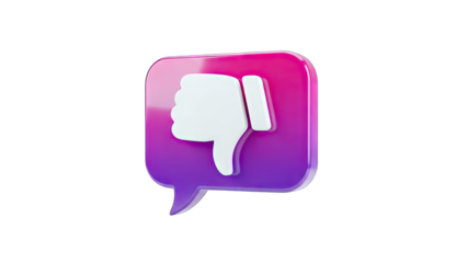 3D Thumbs Down Icon in Speech Bubble