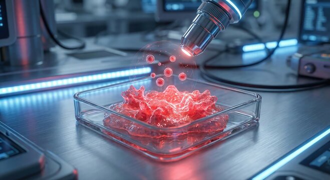 Advanced Laboratory Visualization of Molecular Structure Manipulation with Precision Equipment and Modern Technology - Powered by Adobe