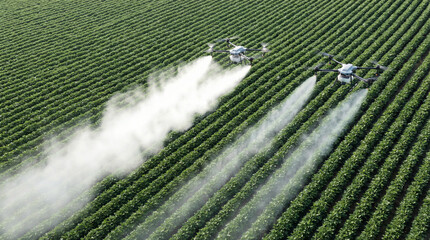 drift control for agriculture drone in soybean field © Zixian