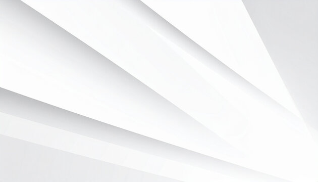 Minimalist diagonal layers in white and gray converging toward a bright focal point. - Powered by Adobe