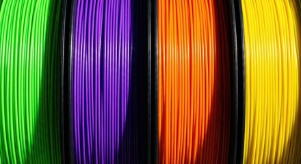 Vibrant Coiled Filament Spools in Bright Colors for 3D Printing, Art Projects and DIY Crafts