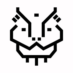 Lion Dance Head Line Icon Minimal Chinese New Year Symbol