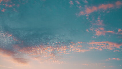 A Stunningly Beautiful Sunset Sky With Soft, Dreamy Clouds in Lovely Pastel Colors