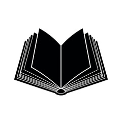 Open Book Silhouette Icon.