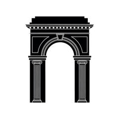 Triumphal Arch Silhouette Vector Illustration.