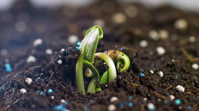 Sprouting plant emerging from soil