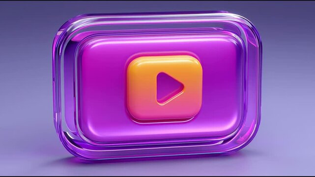Creative purple square featuring a bright yellow button illustrating a concept for adaptive contextual advertising. Adaptive Advertising Button UI &ndash; Animated Video Version