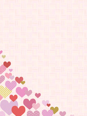 ハートの背景㉑縦_和柄_ななめ下__ピンク算木くずし