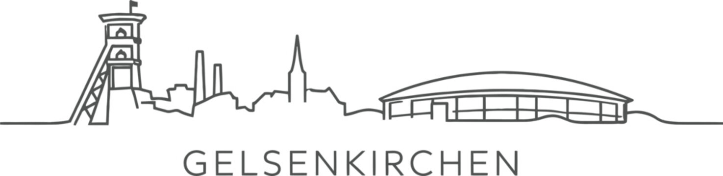 Gelsenkirchen city skyline with landmarks vector illustration