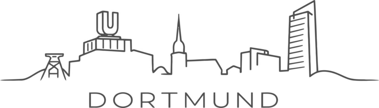 Dortmund Germany city skyline minimalist vector illustration
