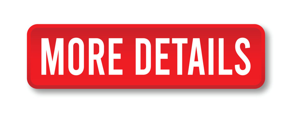 More Details Red Button UI Element with Rounded Corners and Soft Shadow, Modern Website Call to Action Vector