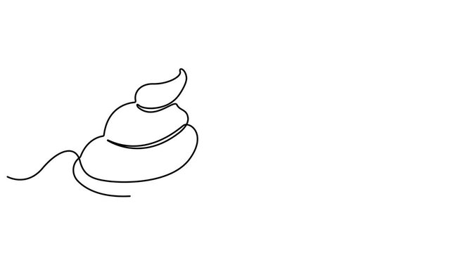 Animation of continuous one line drawing of caramel liquid poured into a spoon. Want to taste the extraordinary pleasure in the mouth. National Caramel Day. Sweetness. Full length motion .4K video