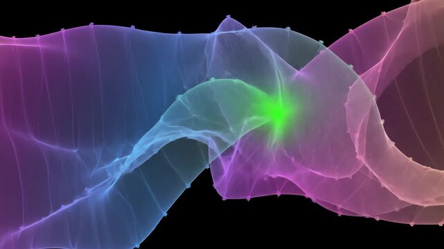 Abstract neon light waves create vibrant flowing visuals with radiant colors, dynamic motion, and luminous effects for captivating visual presentations.