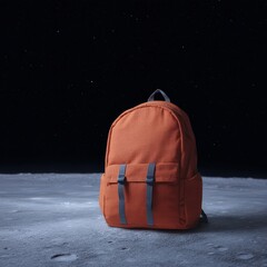 Backpack tipping in slow arc before settling, Gravity on the Moon