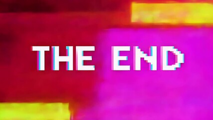 The End, The End sign, The end animation, The End text word gold light animation loop with glitch text effect, footage, 4k footage, videos, video clip, slow motion, video wallpaper, animation, 4k