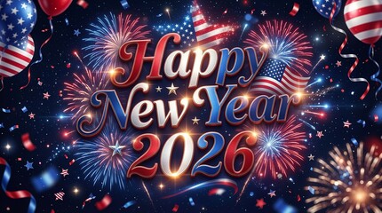 Happy New Year 2026 USA Style Celebration 
