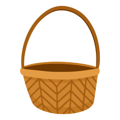 laundry basket washing clothes flat color vector illustration template design