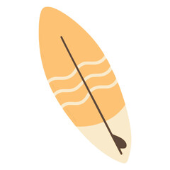 retro aesthetics surfboard water sport flat color vector illustration template design