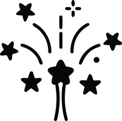 Firework explosion with stars and sparks