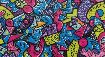 Vibrant Abstract Graffiti Art - A Colorful Urban Expression.