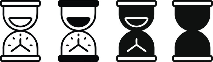 Hourglass icons in different states of sand flow