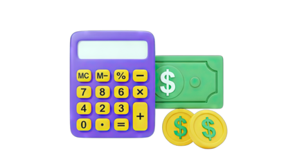 Calculator, Money, and Coins: Financial Concept