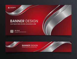 red silver background abstract gradient banner template design © MUHAMMAD DENNI
