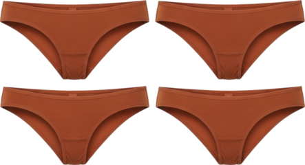 Four pairs of brown womens underwear comfortable and stylish.