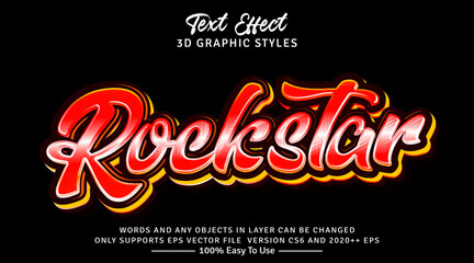 Rockstar 3d gradient text style effect