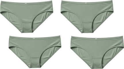 Four pairs of comfortable sage green womens briefs perfect for everyday wear and ultimate comfort.