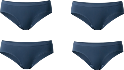 Four pairs of dark blue womens underwear comfortable and essential for daily wear.