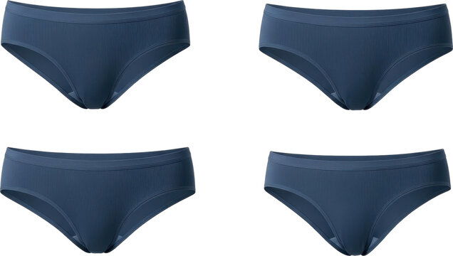 Four pairs of dark blue womens underwear comfortable and essential for daily wear.