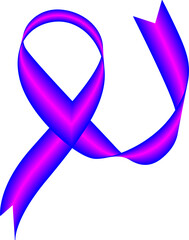 A vibrant pink and blue ribbon gracefully curves against a black background