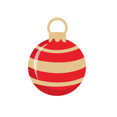 Striped Christmas Bauble Ornament Decoration Icon