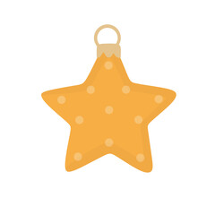Golden Star Ornament with Dots Decoration Illustration